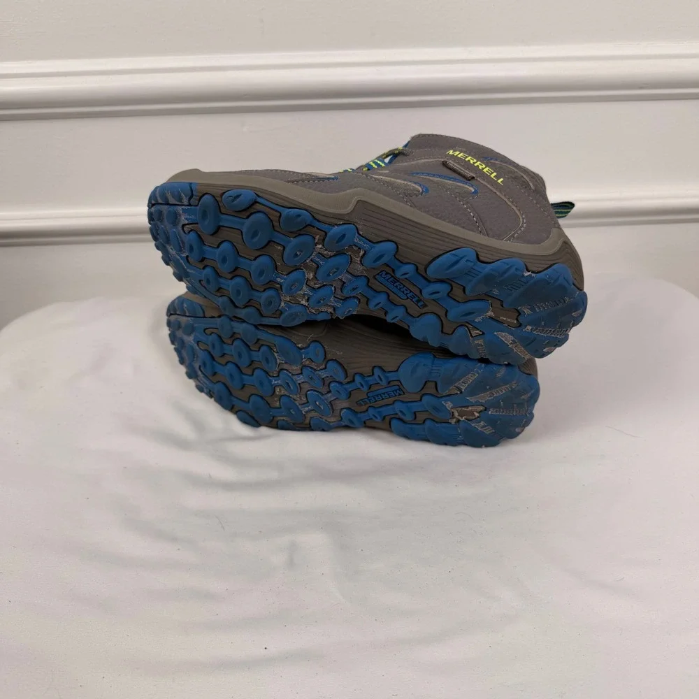 Merrell‎ Chameleon 7 Access Mid Waterproof Hiking Boots Grey Blue Kids 4.5M